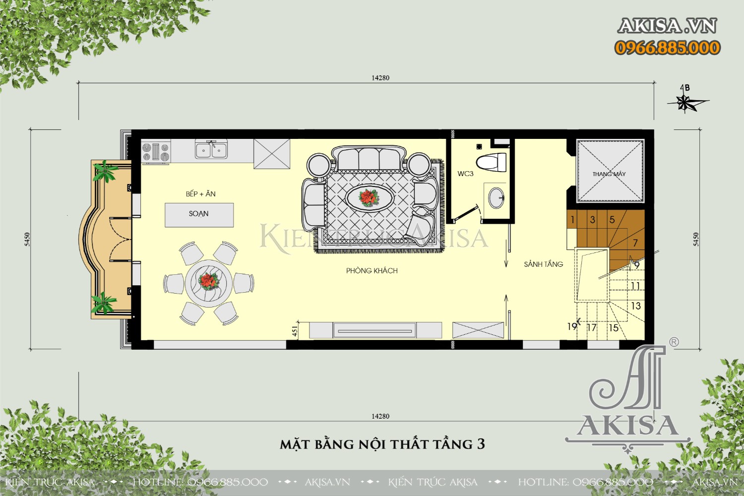 Thiết kế nhà phố tân cổ điển 8 tầng có thang máy (CĐT: ông Tùng - Hà Nội) NP82268