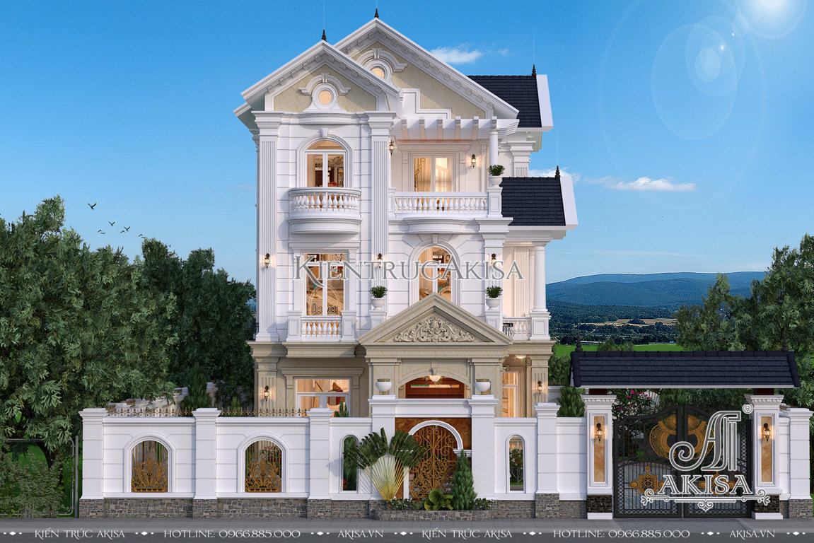 Thiết kế biệt thự 3 tầng phong cách tân cổ điển đẹp tinh tế tại An Giang