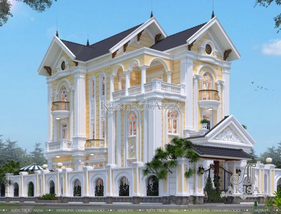 Mãn nhãn với những mẫu biệt thự 3 tầng mái thái 120m2 của Akisa