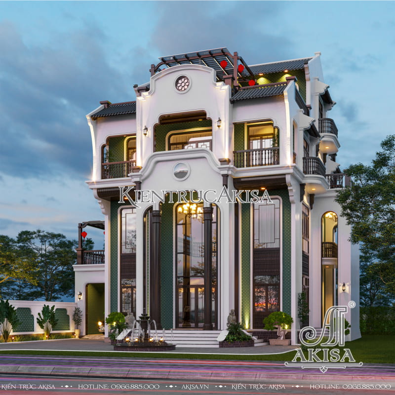  Thiết kế biệt thự 11 tỷ phong cách Indochine đẹp ấn tượng tại Hà Nội
