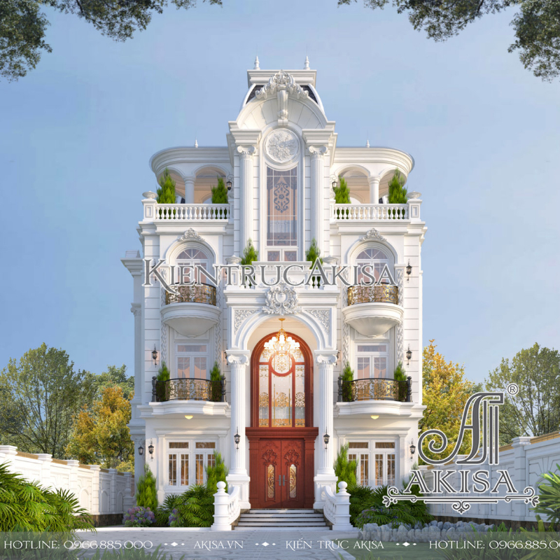 Thiết kế biệt thự 4 tầng tân cổ điển đẹp tinh tế tại Bình Thuận