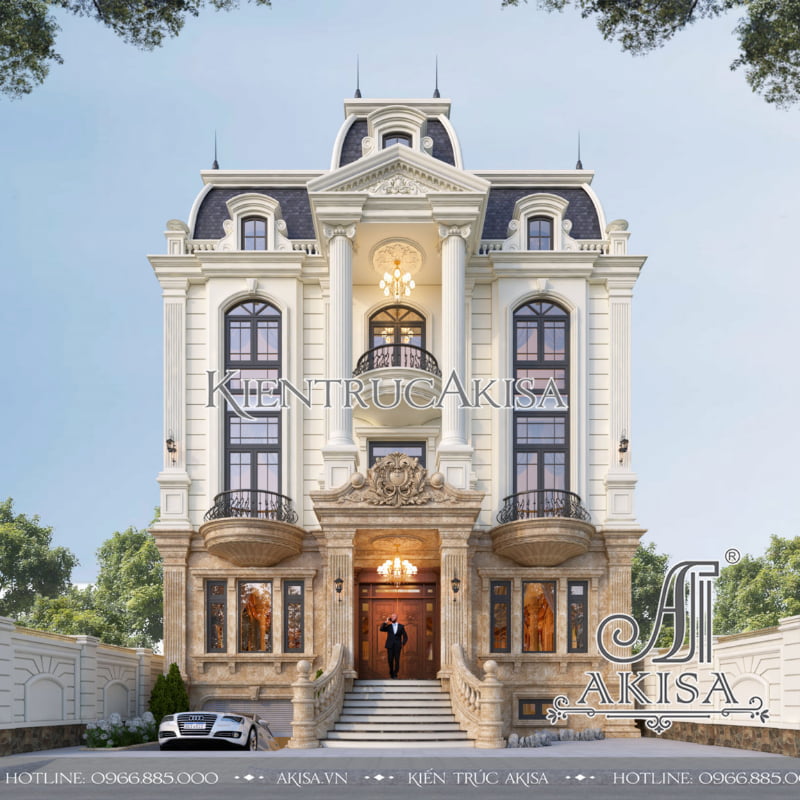 Ngôi biệt thự 4 tầng tân cổ điển Pháp của gia đình ông Đức Anh thu hút mọi ánh nhìn bởi vẻ đẹp sang trọng, nguy nga và tráng lệ. 