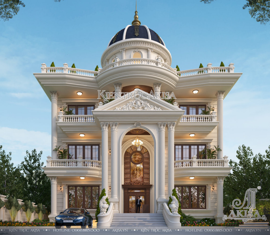  Thiết kế biệt thự 3 tầng phong cách tân cổ điển đẹp đẳng cấp tại Tiền Giang