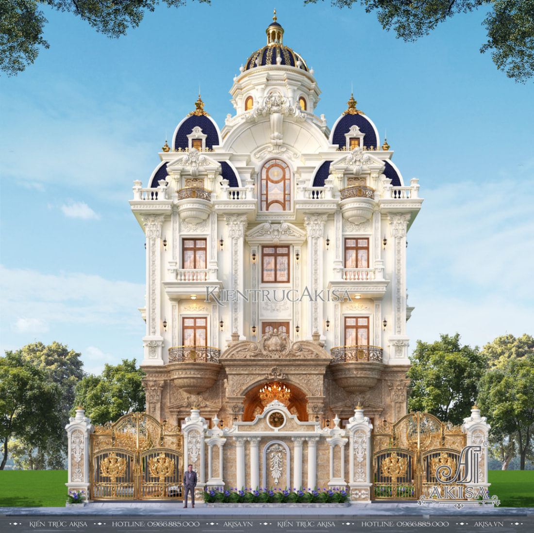 Choáng ngợp với vẻ đẹp đồ sộ của mẫu thiết kế biệt thự lâu đài 5 tầng tại Bình Thuận