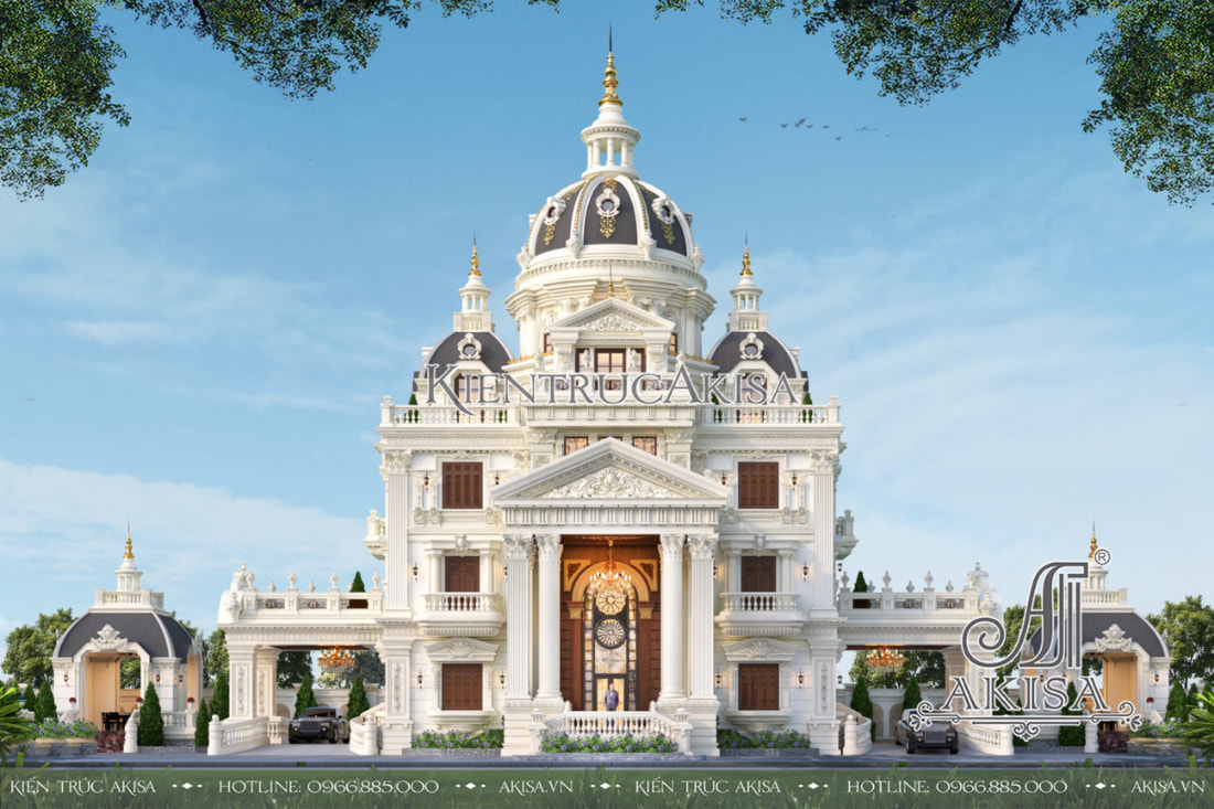  Thiết kế lâu đài dinh thự cổ điển 4 tầng đẹp đẳng cấp tại Bình Thuận
