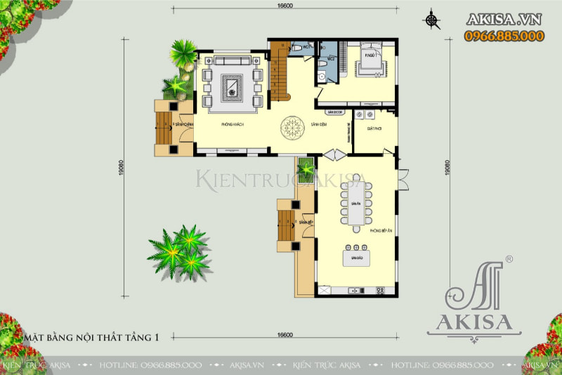 Với diện tích mỗi sàn sử dụng hơn 200m2 kiến trúc sư đã phân bổ mặt bằng công năng theo bố cục khoa học, tiện nghi, đáp ứng nhu cầu cho các thành viên trong gia đình ông Hải.