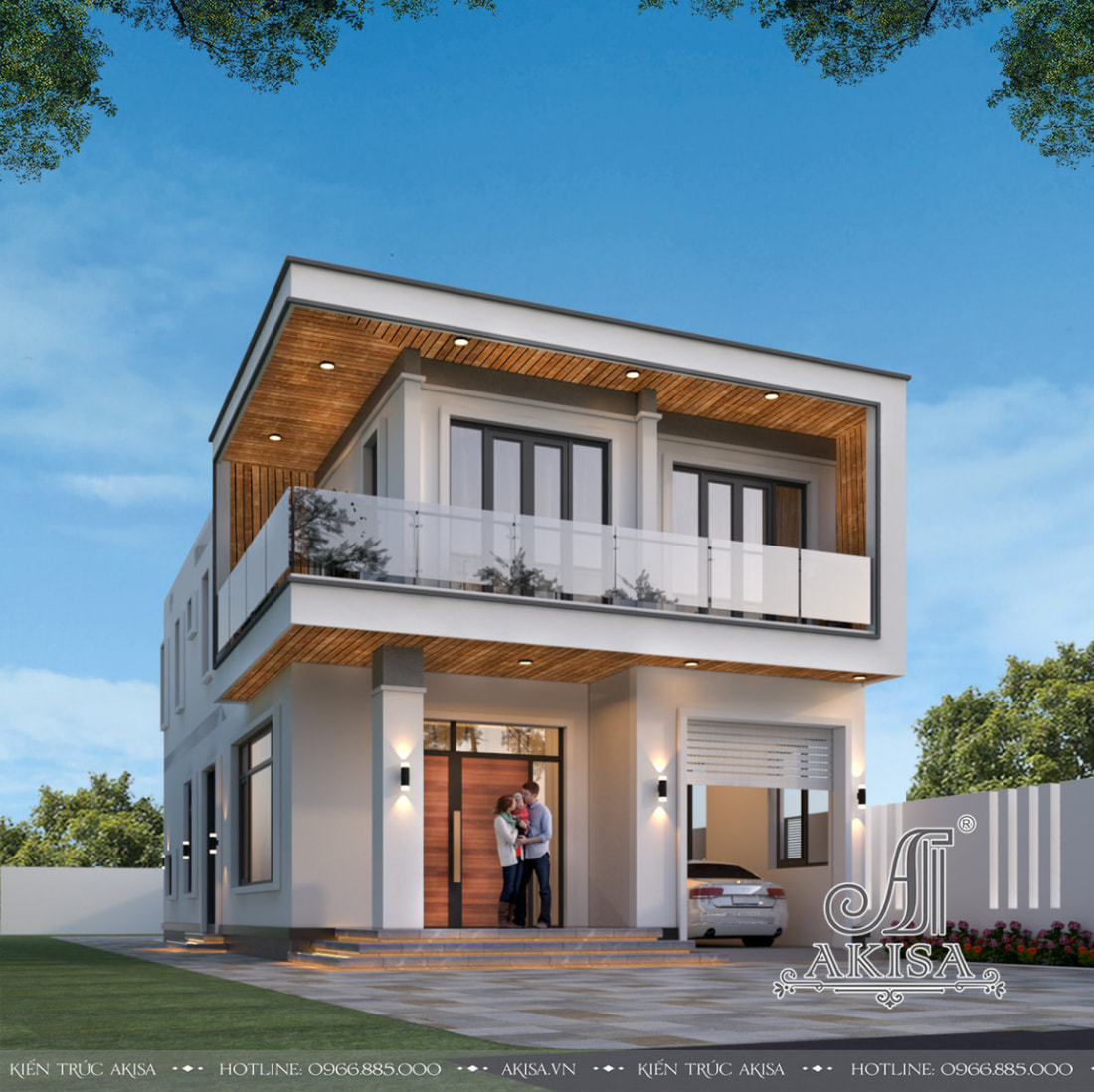 Mẫu nhà 2 tầng mái bằng giá rẻ 8x11m tại Nam Định NDBT2T95 - Thiết kế Thi  công Nhà đẹp