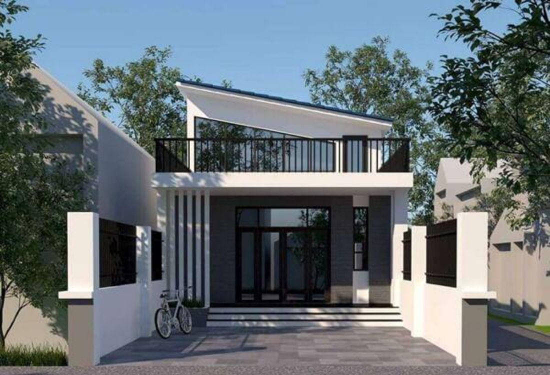 Ngôi nhà được thiết kế với các đường nét đơn giản, hiện đại. Gam màu pastel kết hợp cùng hệ cửa kính khung nhôm tạo cảm giác rộng rãi, thoáng mát cho không gian sống.