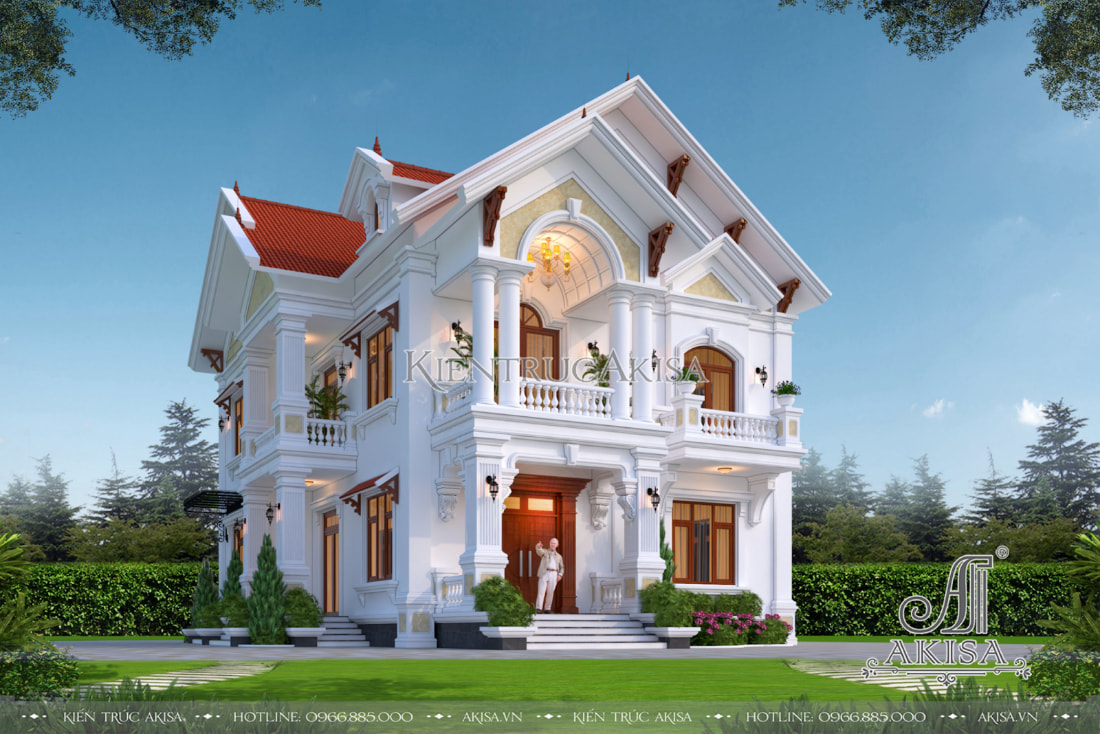 Vẻ đẹp tinh tế, trang nhã mang đặc trưng kiến trúc tân cổ điển của mẫu nhà mái Thái 2 tầng 