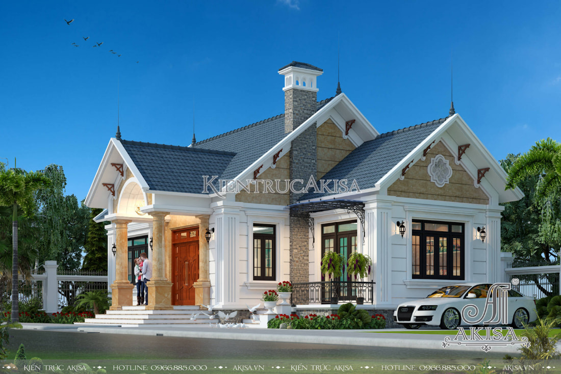 Thiết kế nhà mái Thái phong cách tân cổ điển đẹp sang trọng, tinh tế, thu hút ánh nhìn