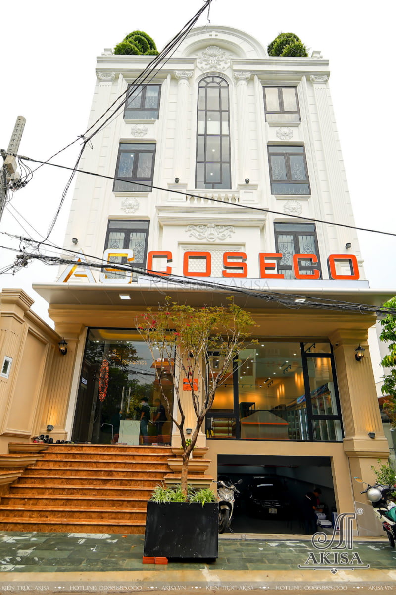 Thiết kế nhà phố 5 tầng kết hợp văn phòng tại Hồ Chí Minh do đội ngũ Akisa thiết kế và thi công trọn gói mang đến không gian kinh doanh và sinh hoạt thoải mái, tiện nghi