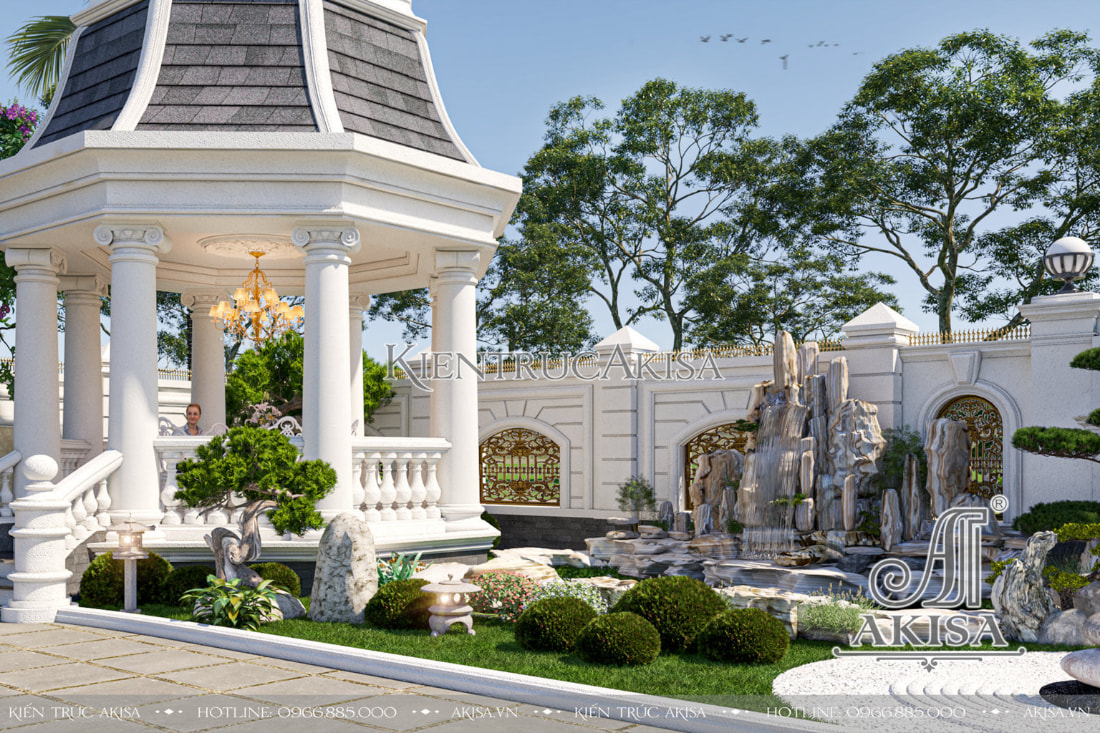 Nhà chòi sân vườn bát giác với thiết kế đậm nét kiến trúc châu âu tinh tế, sang trọng