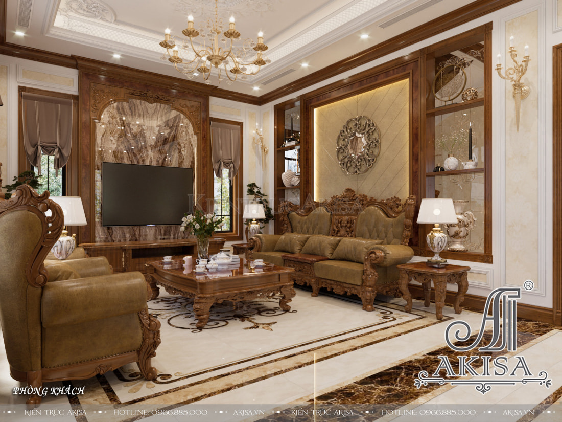 Đồ nội thất được chế tạo từ những vật liệu cao cấp như gỗ tự nhiên, da, đá Granite