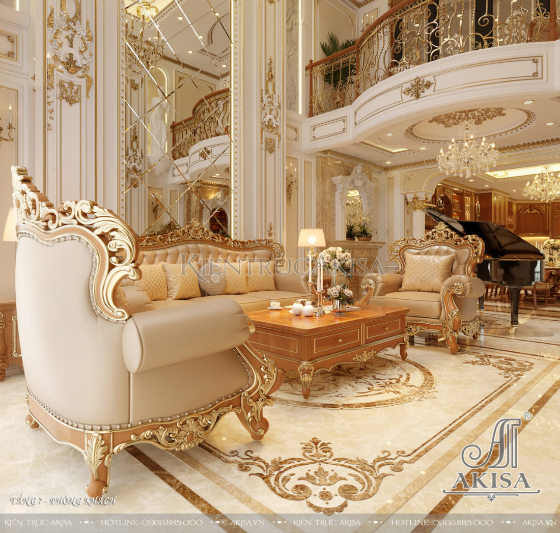 Bộ ghế sofa cao cấp được chạm trổ cầu kỳ với những hoa văn lấy cảm hứng từ thiên nhiên tôn lên vẻ đẹp sang trọng và trang nhã