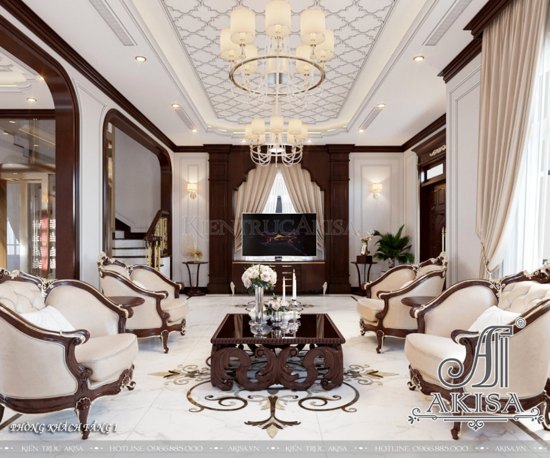 Màu sắc đối lập và đồ nội thất cao cấp tạo nên vẻ đẹp ấn tượng cho phong cách tân cổ điển luxury. 