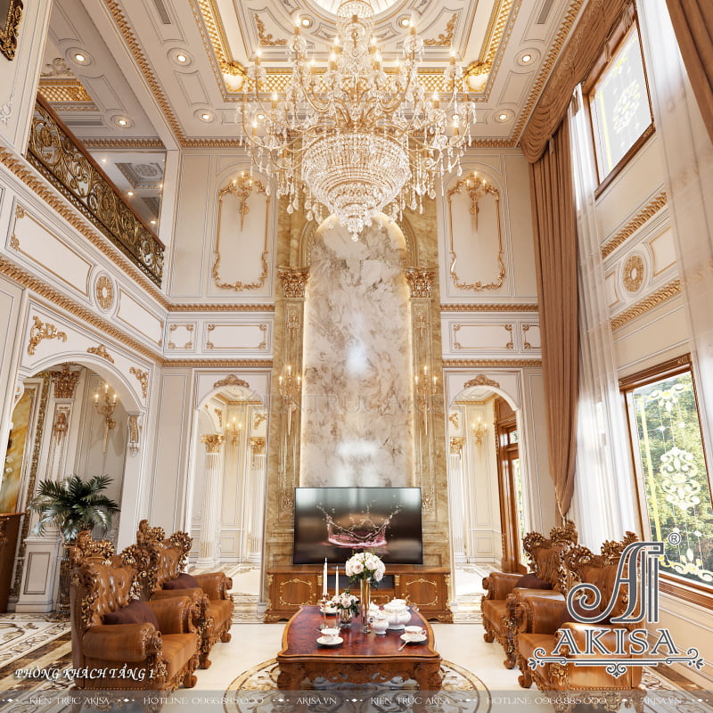 Thiết kế phòng khách tân cổ điển đẹp sang trọng, đẳng cấp tại Đà Nẵng