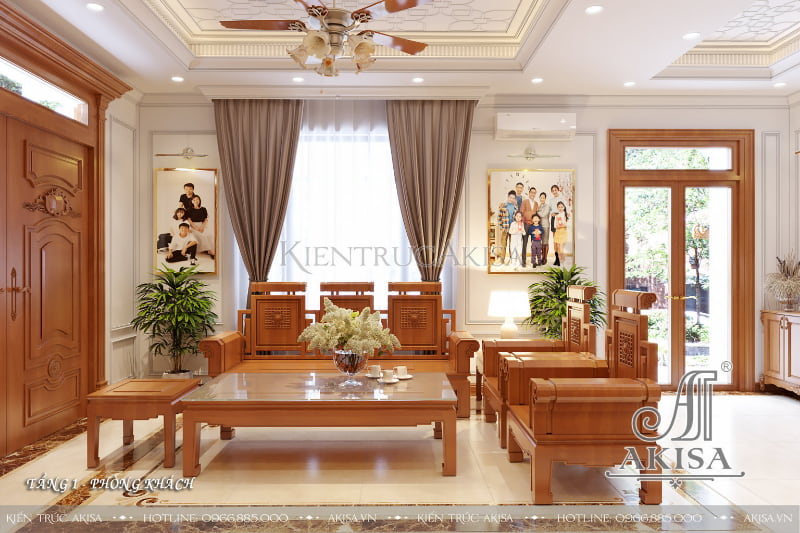 Thiết kế phòng khách tân cổ điển đẹp tinh tế tại Thái Bình