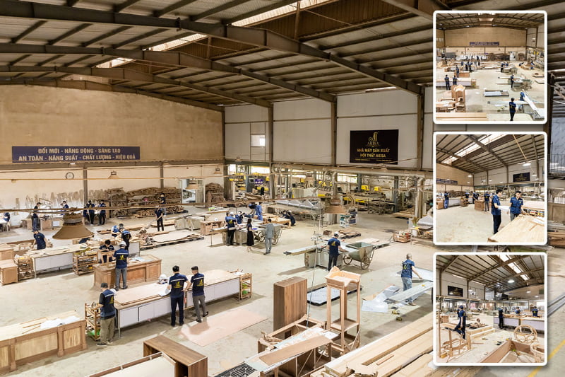 Xưởng sản xuất nội thất quy mô 6000m2 cung cấp các sản phẩm chất lượng cao đến Quý khách hàng