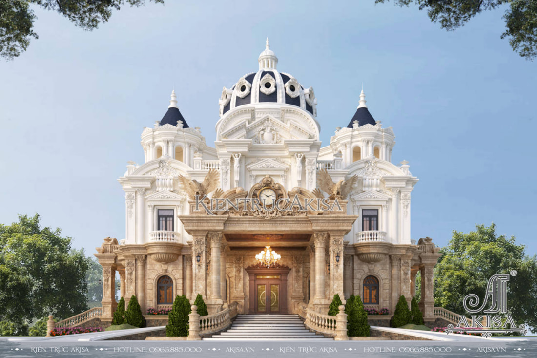 Thiết kế biệt thự lâu đài cổ điển mái vòm đẹp đẳng cấp tại Quảng Bình