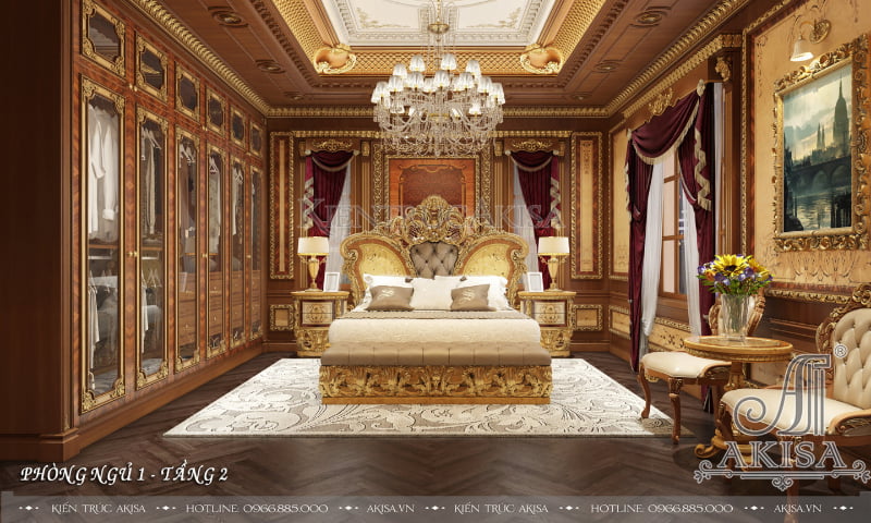 Thiết kế phòng ngủ cổ điển Pháp sang trọng cho gia chủ