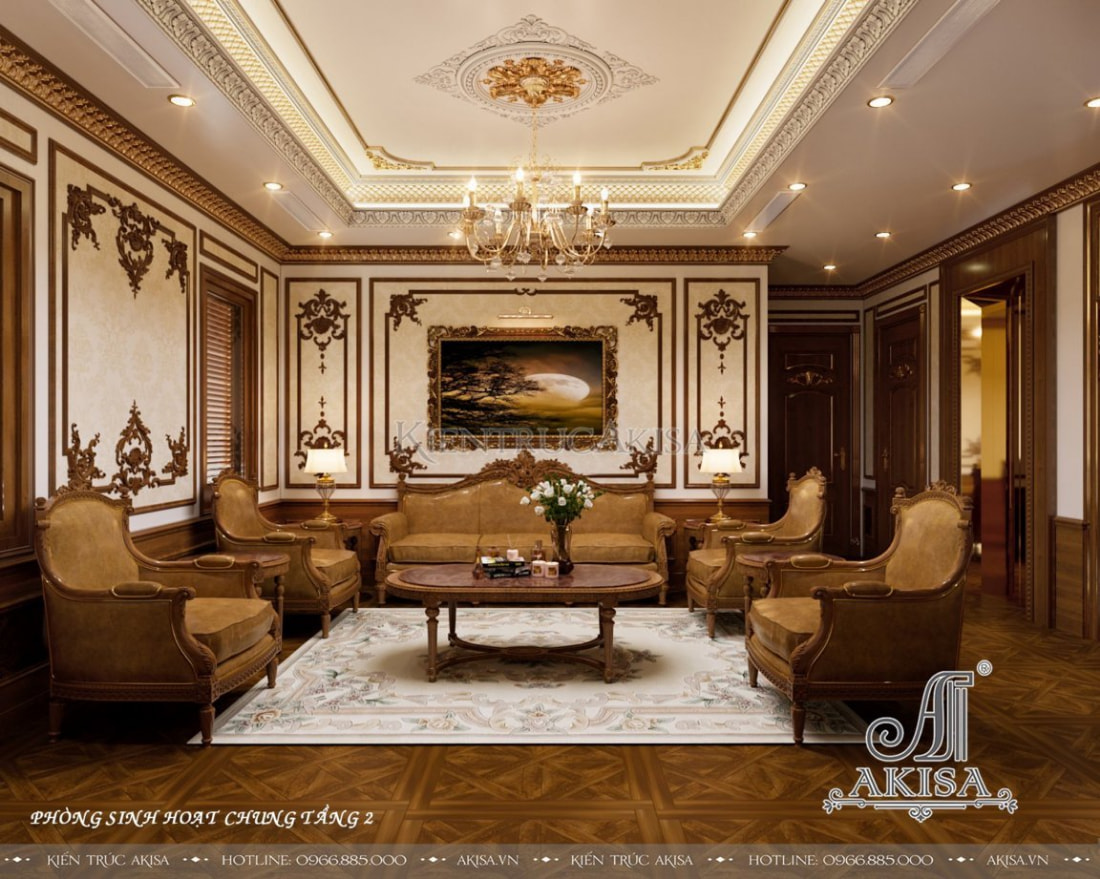 Bộ bàn ghế sofa nệm khung gỗ với thiết kế sang trọng, tinh tế mang đến cảm giác trầm ấm.