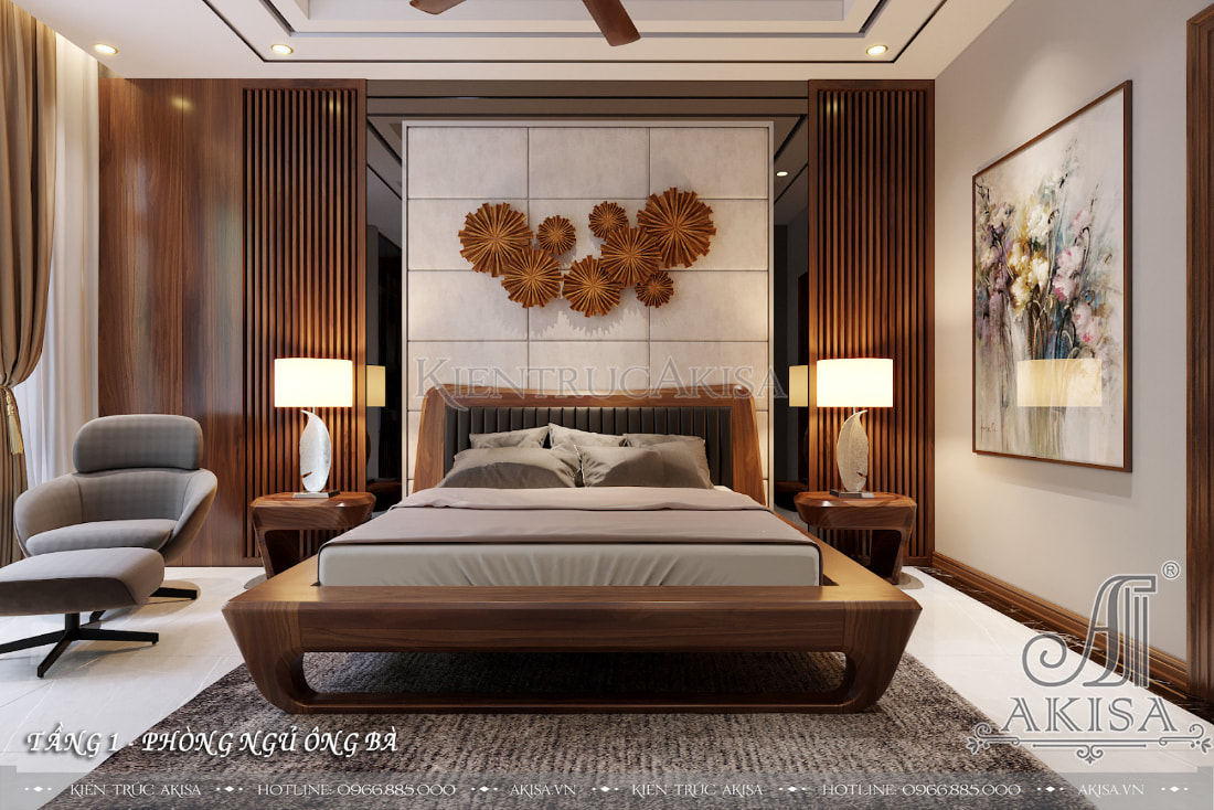 Phòng ngủ hiện đại với nội thất gọn gàng, tinh tế tạo nên cảm giác thoải mái, thư giãn