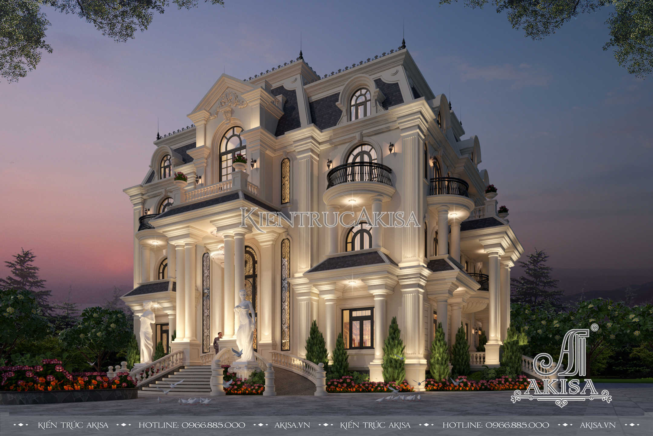 Bản thiết kế biệt thự kiểu Pháp đẹp hoàn hảo đến từng chi tiết