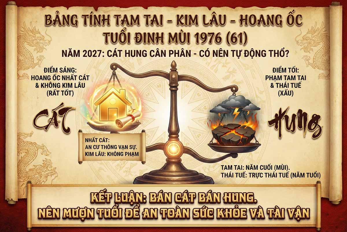 Gia chủ Đinh Mùi nên mượn tuổi khi xây nhà vào năm 2027 (Ảnh: Nguồn AKISA)