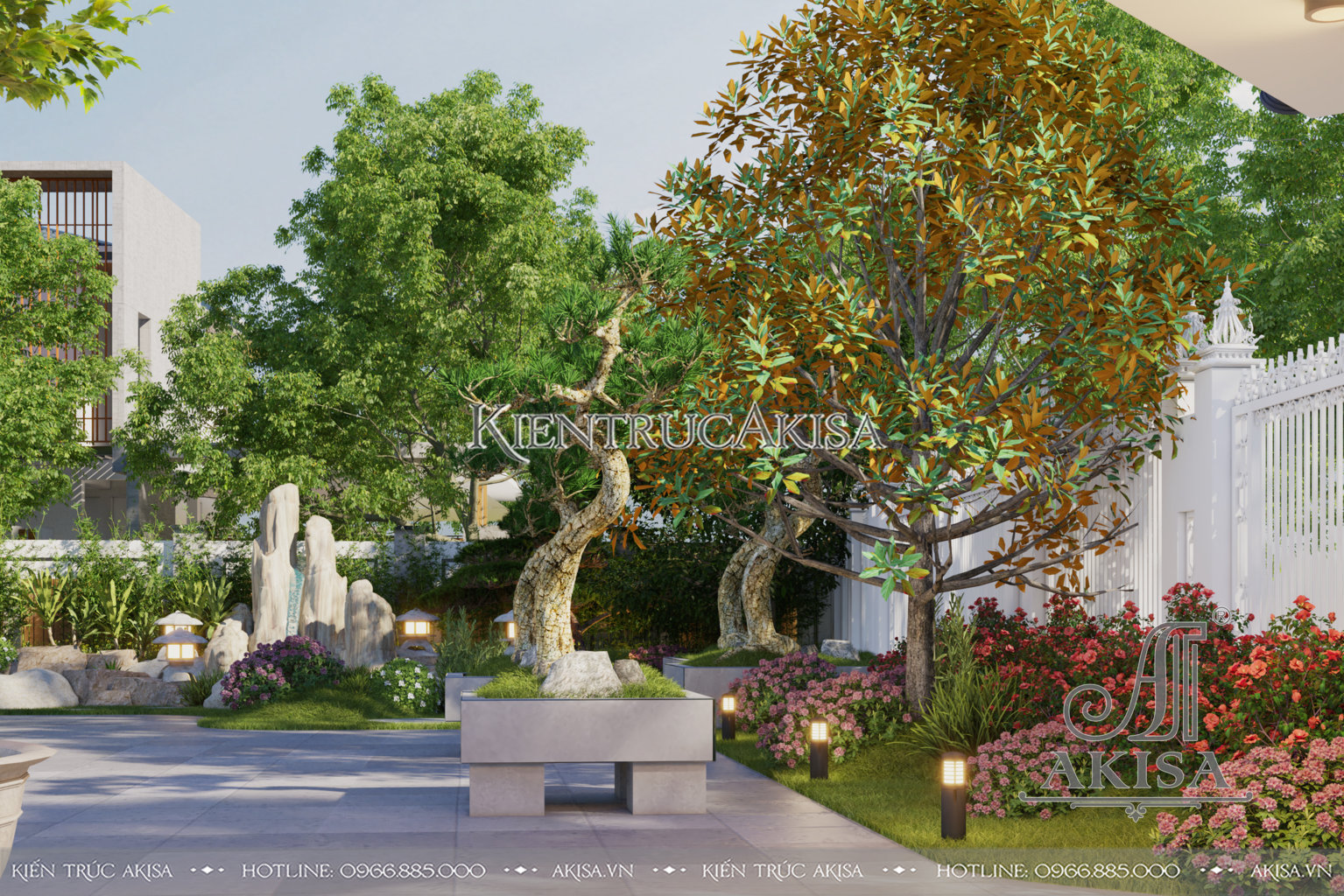 Mẫu cảnh quan sân vườn biệt thự 200m2 (CĐT ông Cường - Khánh Hòa) SV11045 1