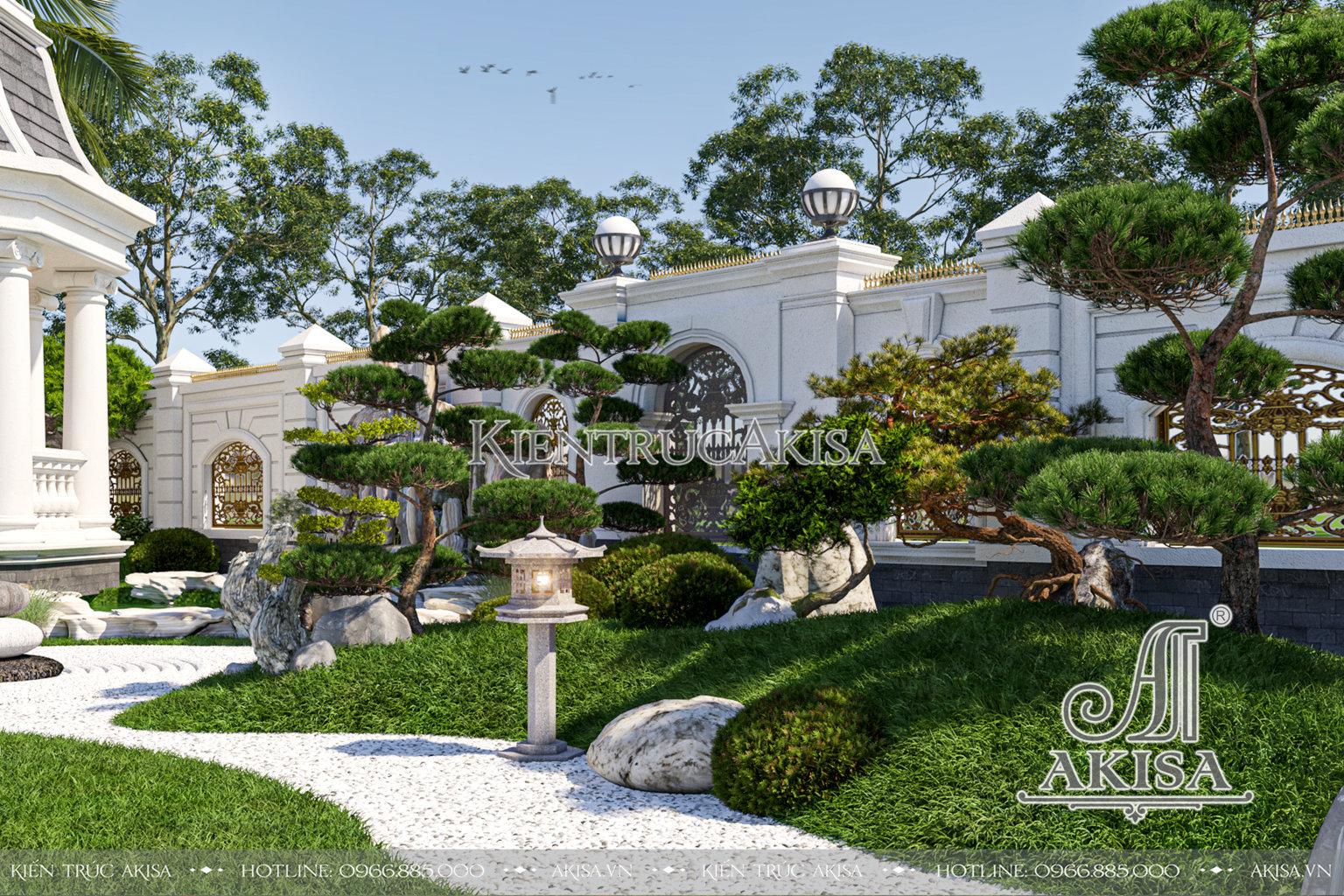 Thiết kế cảnh quan sân vườn biệt thự 1000m2 (CĐT bà Oanh - Long An) SV22824 3