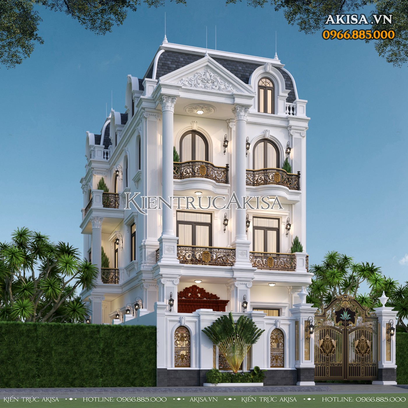 Biệt thự 2-3 tầng có thang máy (Ảnh: Nguồn AKISA)