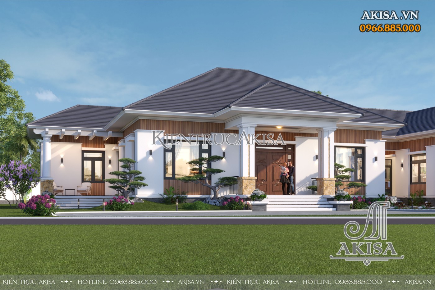 Thiết kế biệt thự 1 tầng kiến trúc hiện đại