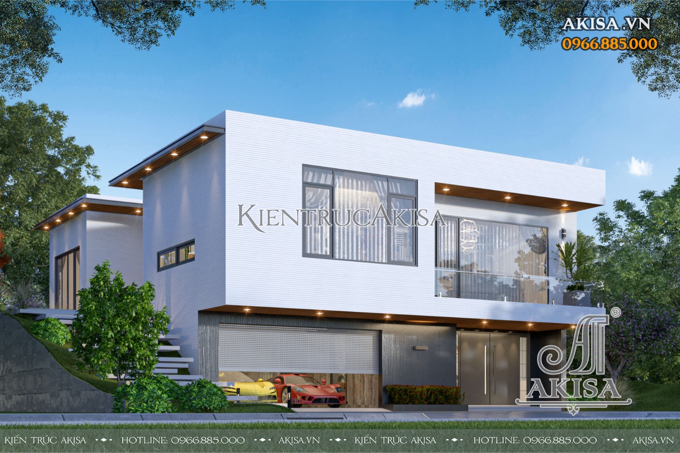 Không gian mặt tiền mẫu thiết kế Villa 2 tầng tại Hà Nội