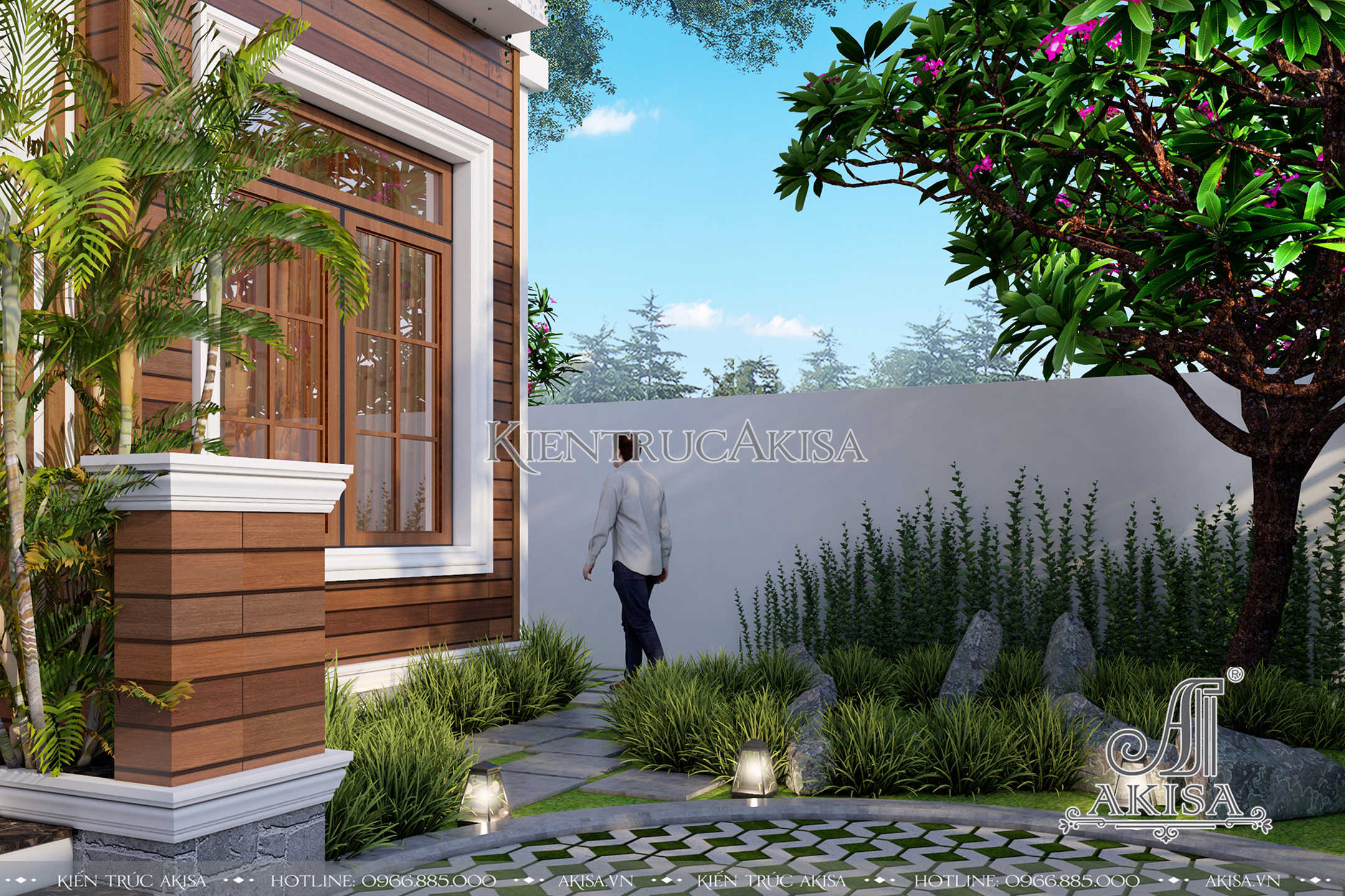 KTS Akisa bố trí tối đa hệ cửa kính khung gỗ cao cấp giúp tăng cường độ mở cho căn nhà
