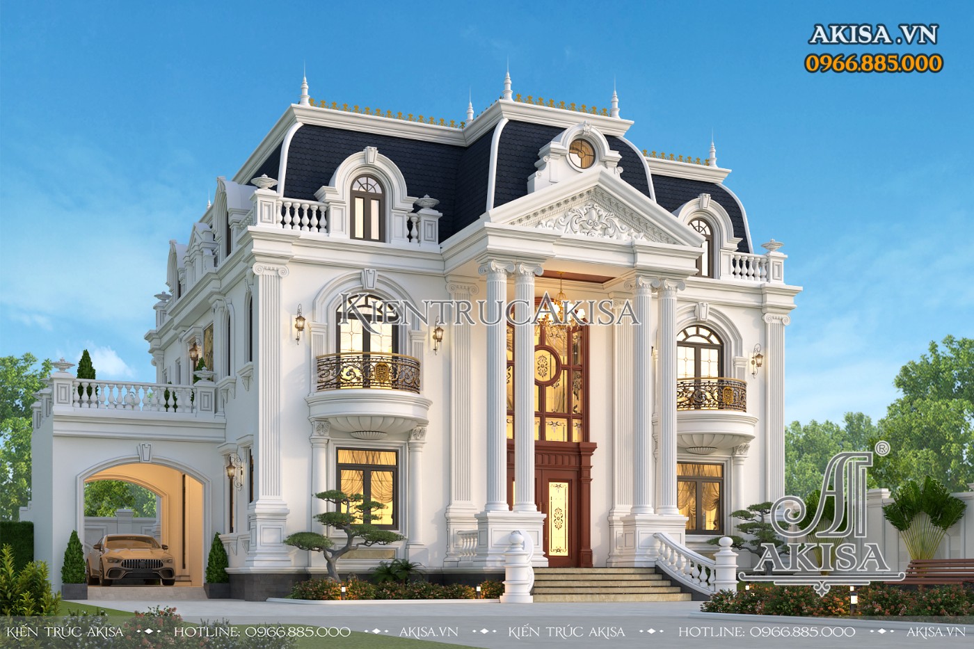 Mẫu biệt thự 2 tầng có gara