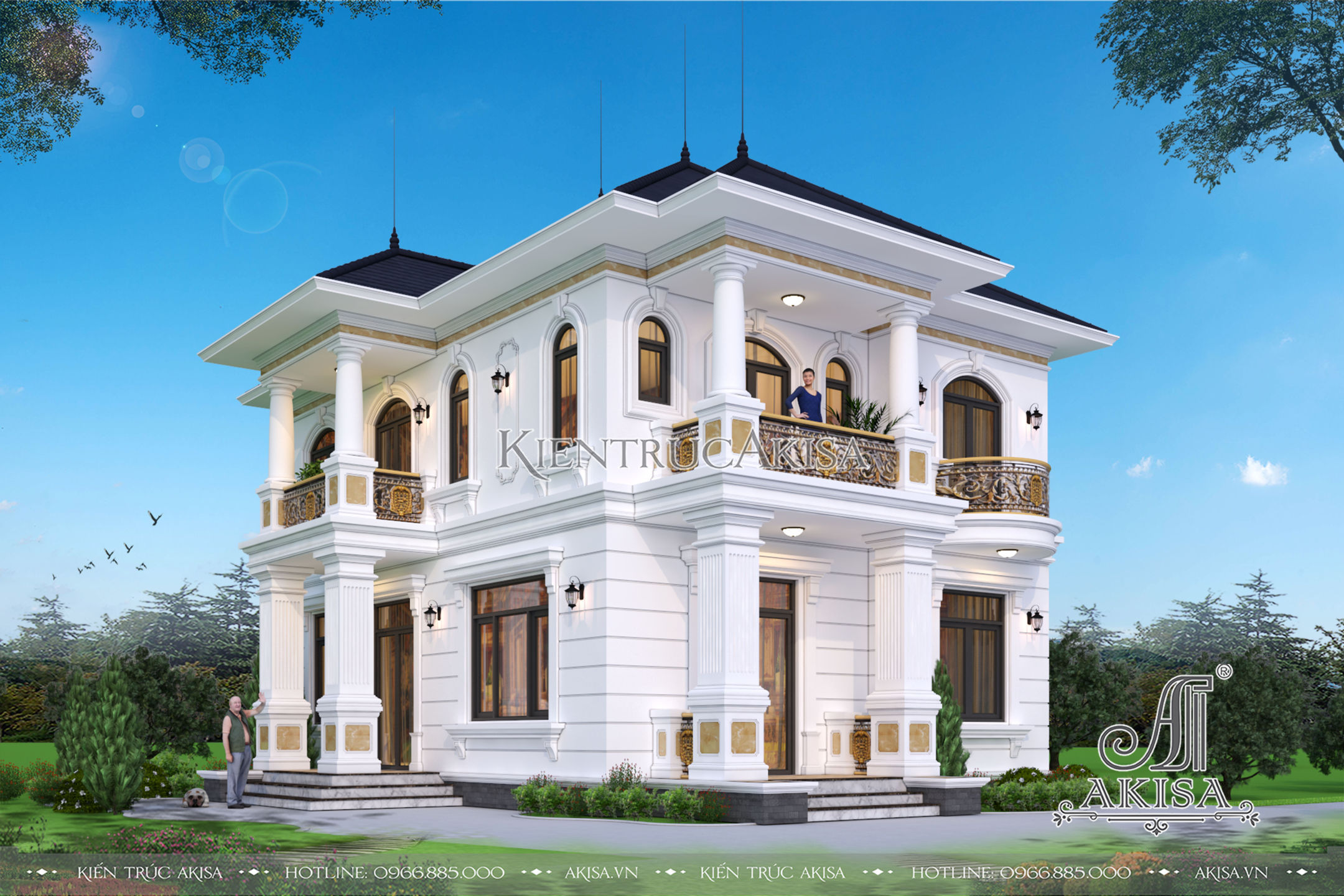 Mẫu nhà biệt thự 2 tầng đẹp tại Thanh Oai