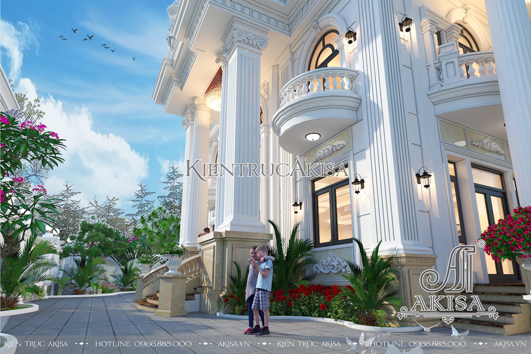 Thiết kế biệt thự vườn tân cổ điển 2 tầng đẹp tại Hà Giang