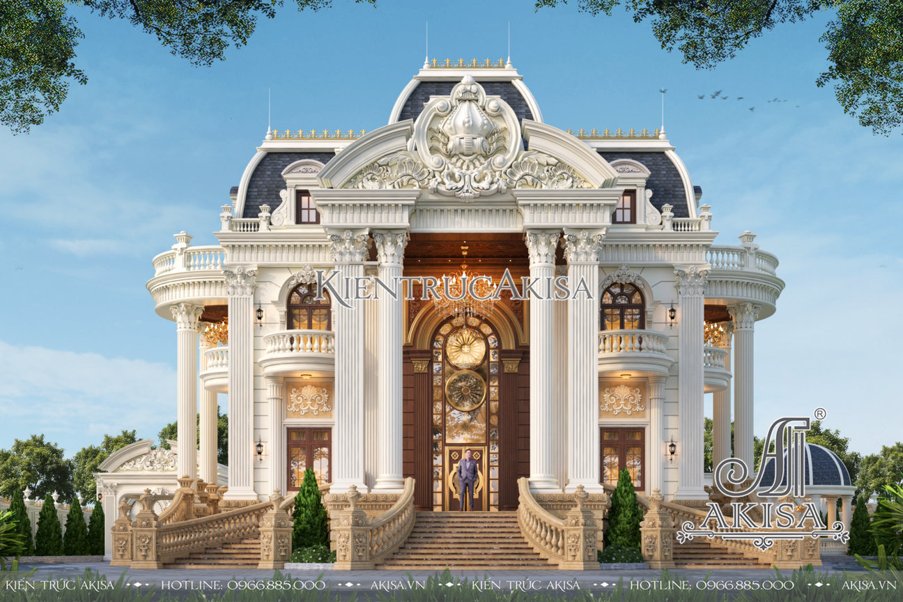 Thiết kế biệt thự cổ điển Pháp 2 tầng đẳng cấp tại Bình Định