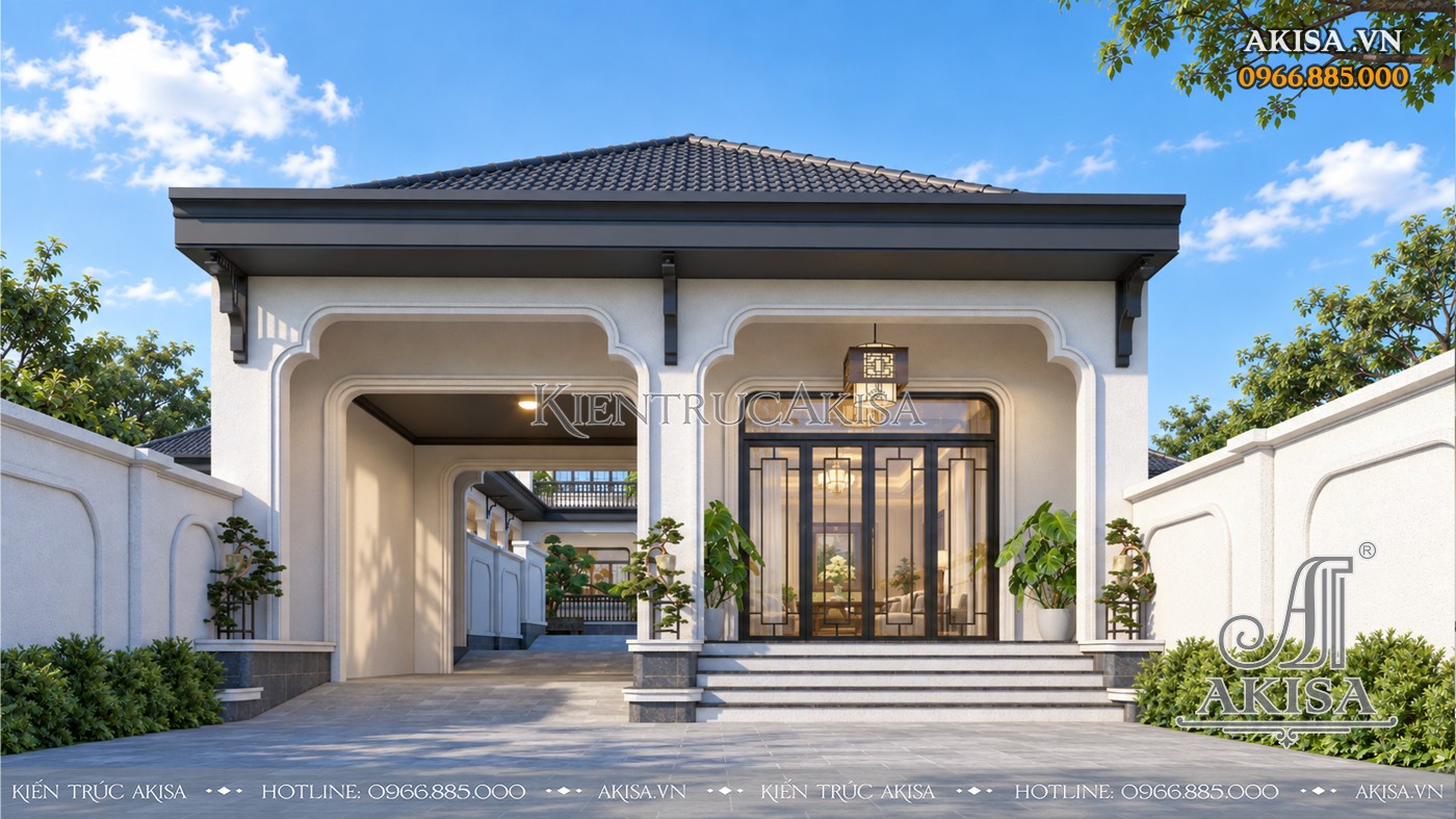 Khu nhà phụ trong thiết kế biệt thự vườn Á Đông