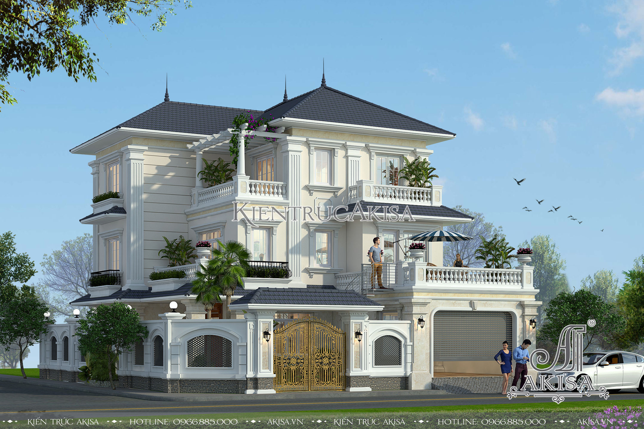 Thiết kế biệt thự 3 tầng mái Nhật đẹp tinh tế tại Hà Giang