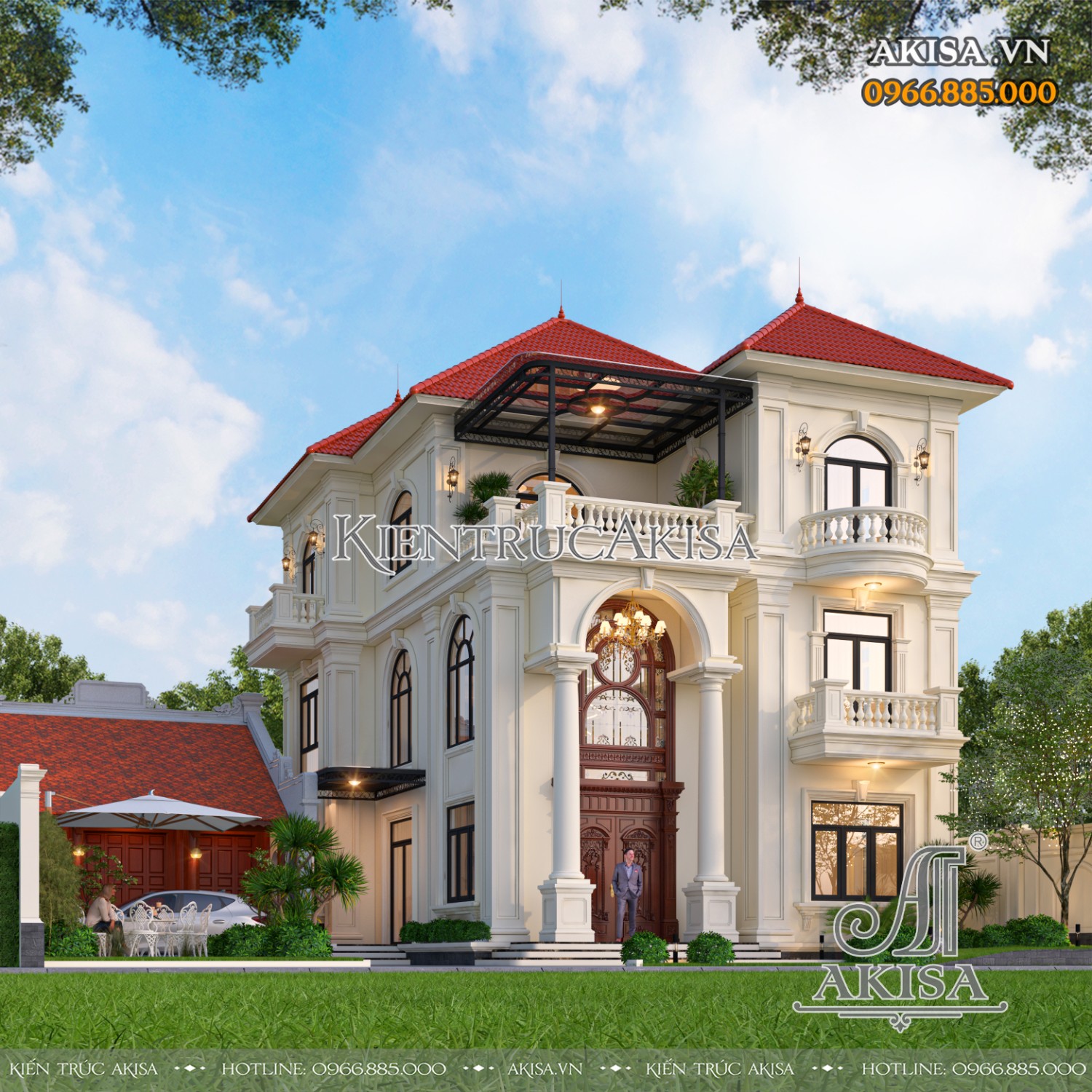 Thiết kế biệt thự 3 tầng 5 phòng ngủ