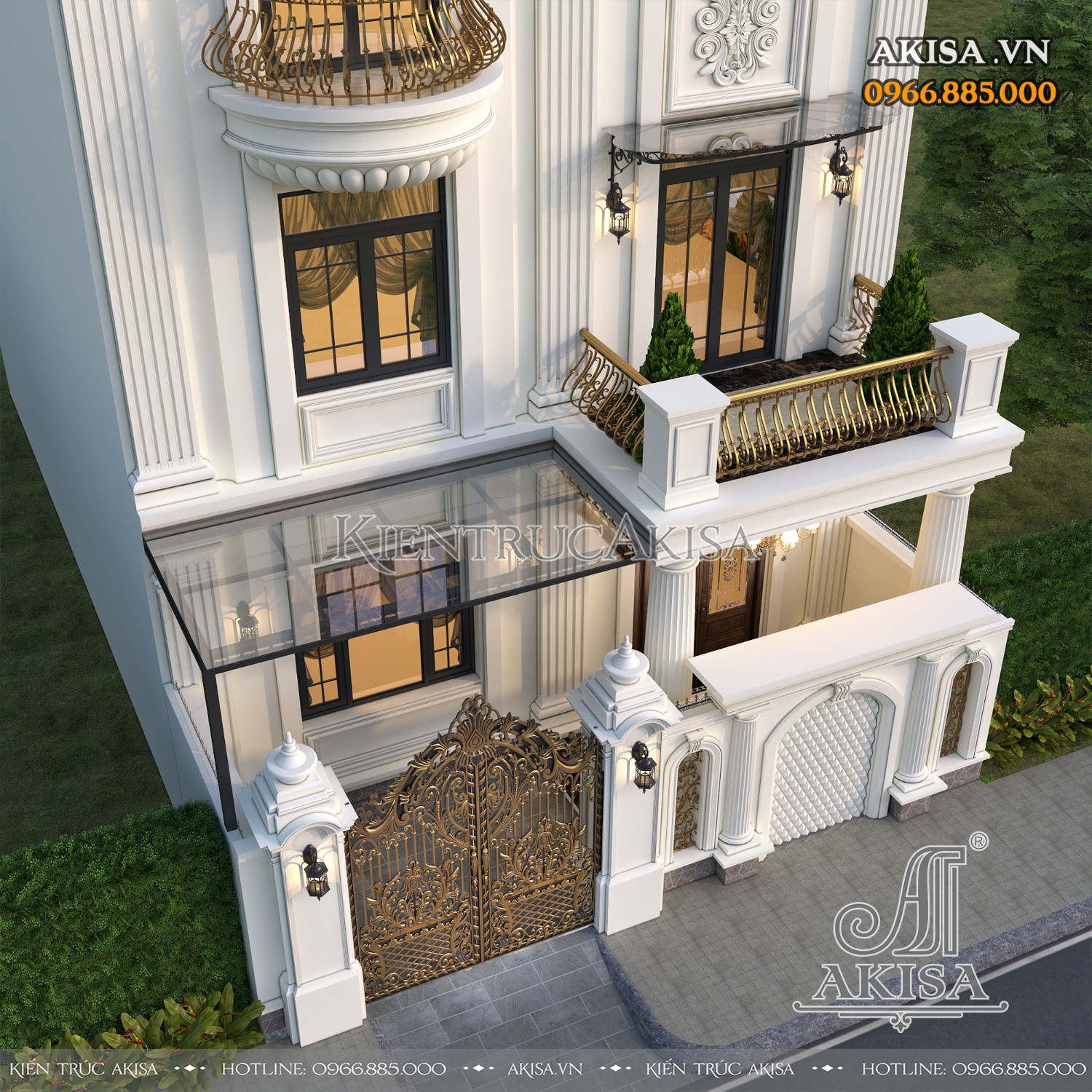 Từng chi tiết từ hệ cột, phào chỉ đến mái Mansard đều được kết hợp hài hòa, tạo nên diện mạo đẳng cấp và trường tồn cho biệt thự tân cổ điển.