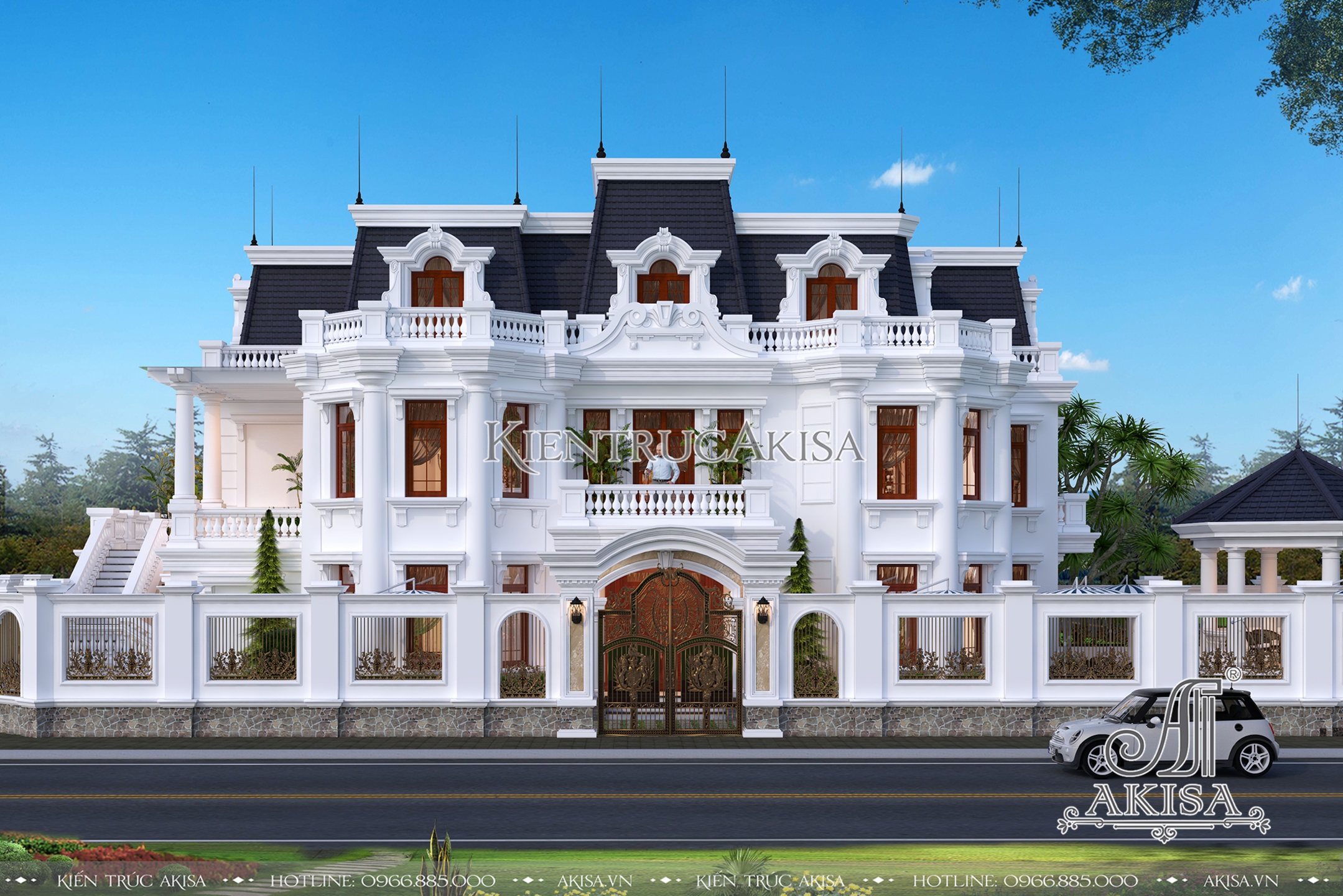Thiết kế biệt thự 3 tầng kiến trúc Pháp đẹp đẳng cấp tại Lào Cai