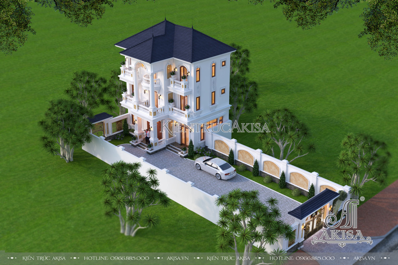 Ấn tượng mẫu biệt thự mini 3 tầng tân cổ điển tại Hà Nội