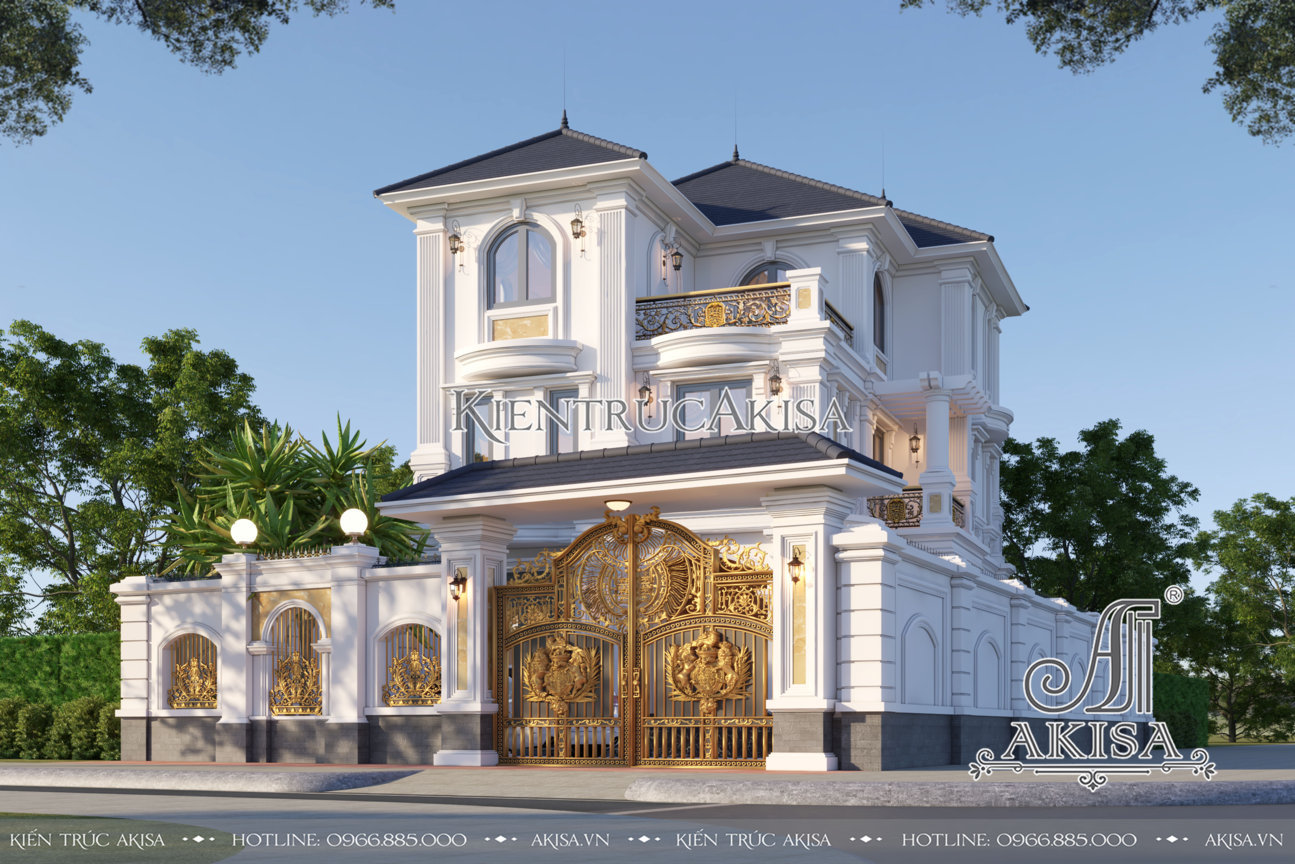 Thiết kế biệt thự mini 3 tầng tân cổ điển tại Hà Nội