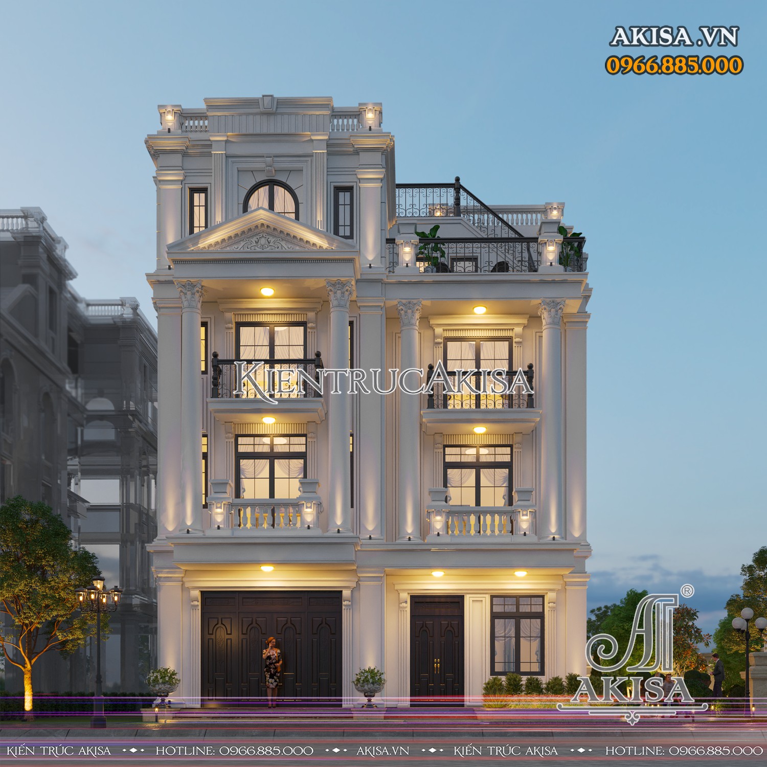 Thiết kế biệt thự 4 tầng tại Hà Nội