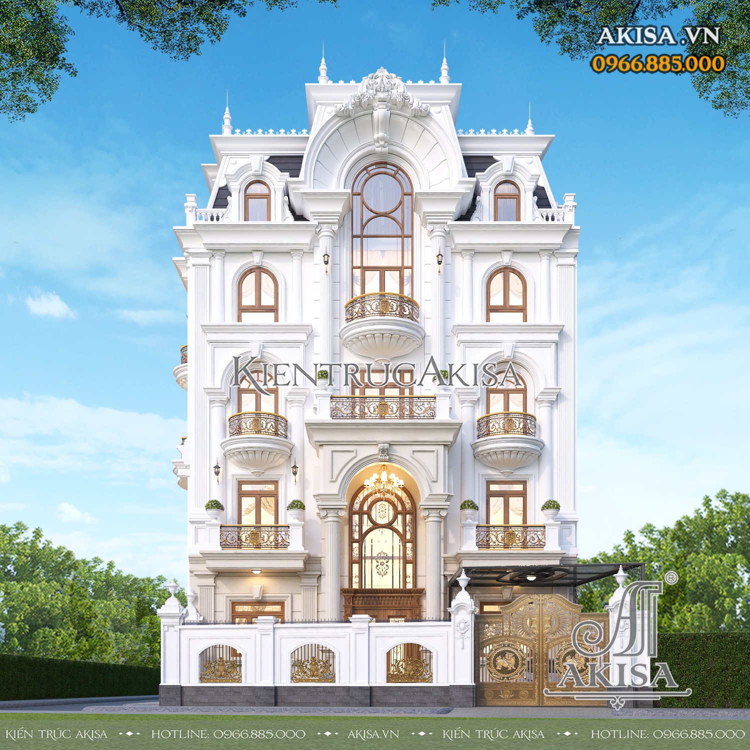 Biệt thự 4 tầng tân cổ điển đẳng cấp tại Bắc Ninh