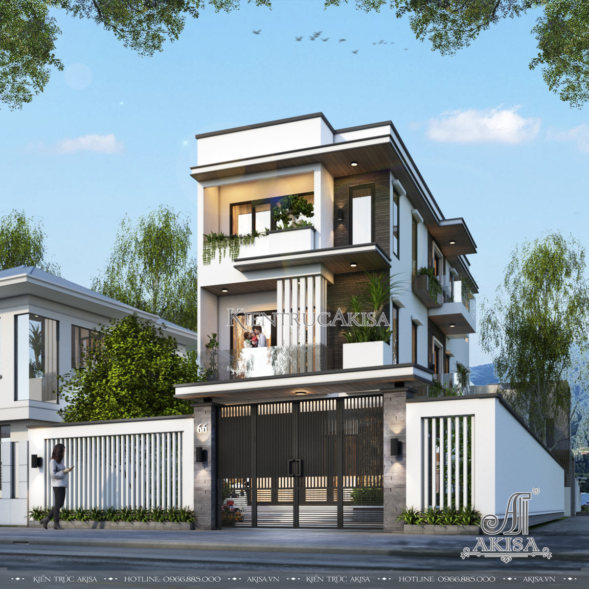 Thiết kế nhà hộp 3 tầng hiện đại 5x15m tại Ninh Thuận
