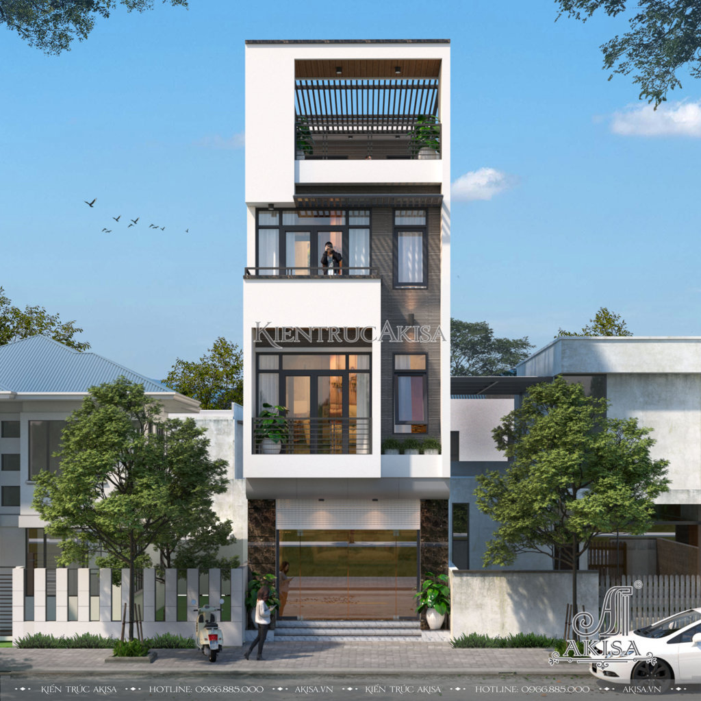 Thiết kế nhà ở 4 tầng hiện đại tại Đà Nẵng