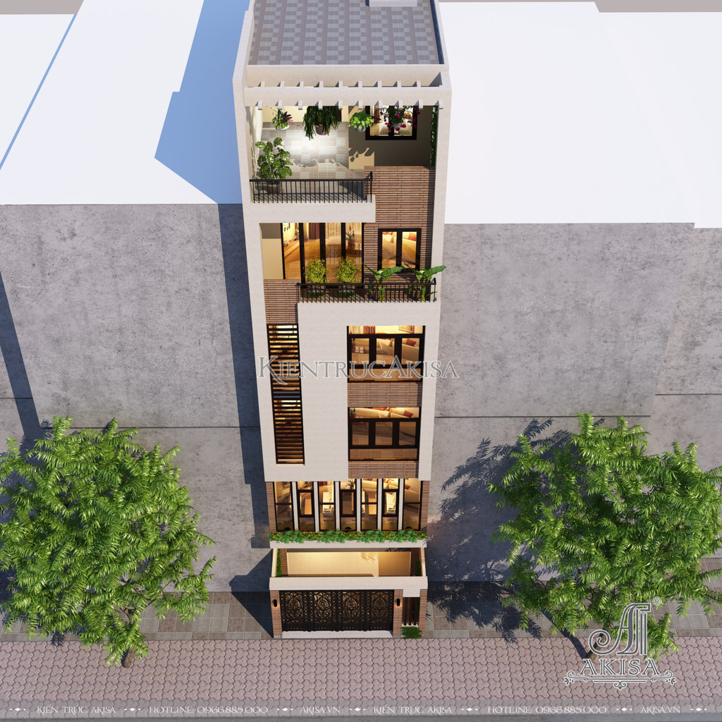 Thiết kế nhà phố 6 tầng hiện đại đẹp tại Hà Nội 